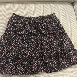 Sienna Sky Black and Pink Floral Mini Skirt